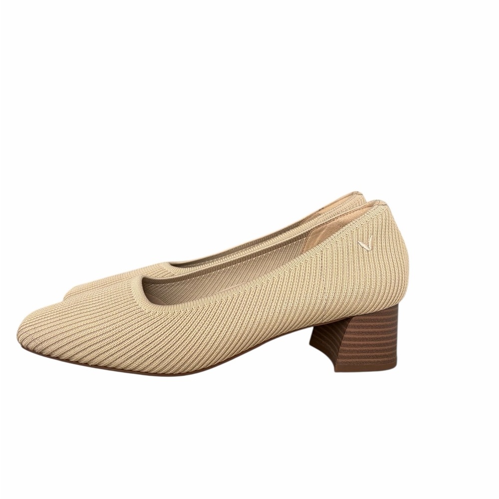 Viviana Cream Textured Block Heels